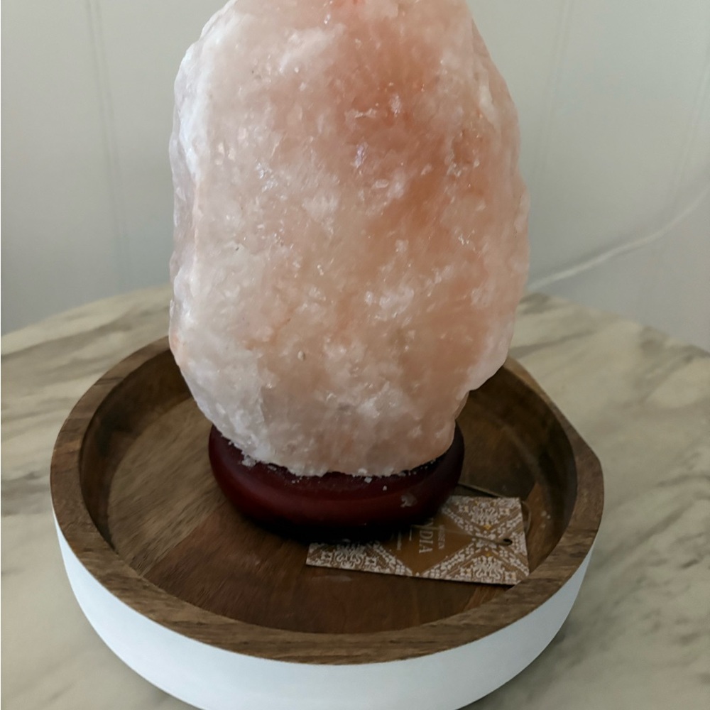 Himalayan Salt Lamp with Wooden Base